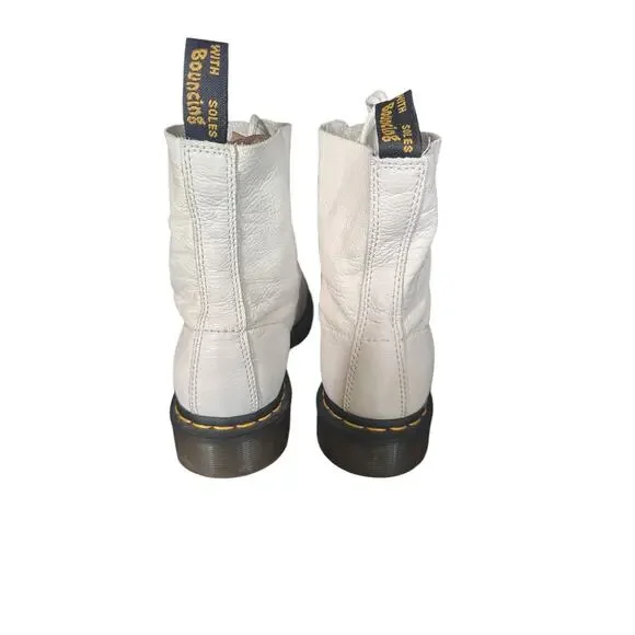 Dr. Martens 1460 Pascal Virginia Leather Boots White Women’s Size 9 (EU 41) - Picture 9 of 12